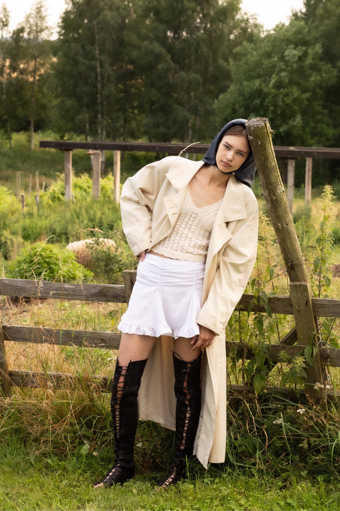 Rain Headscarf  in Navy