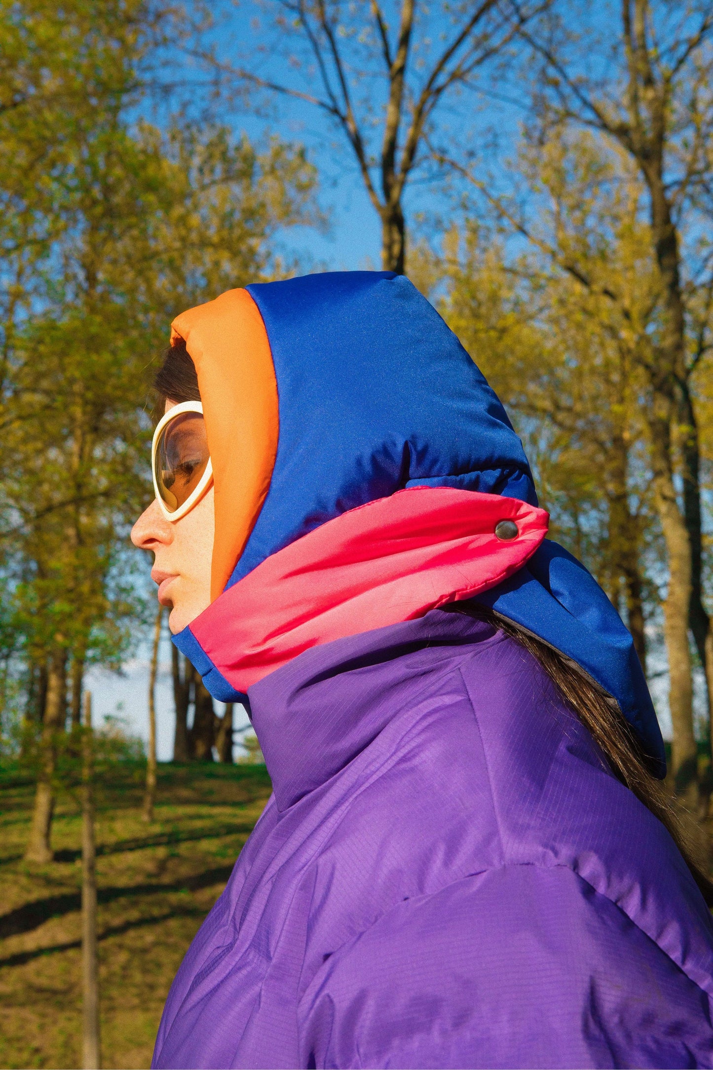 Pillow Headscarf - Balaclava in Multi Blue