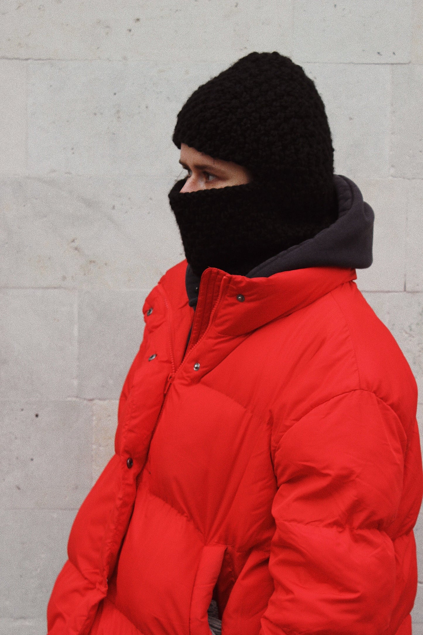 Hand knitted Chunky balaclava ski mask in black