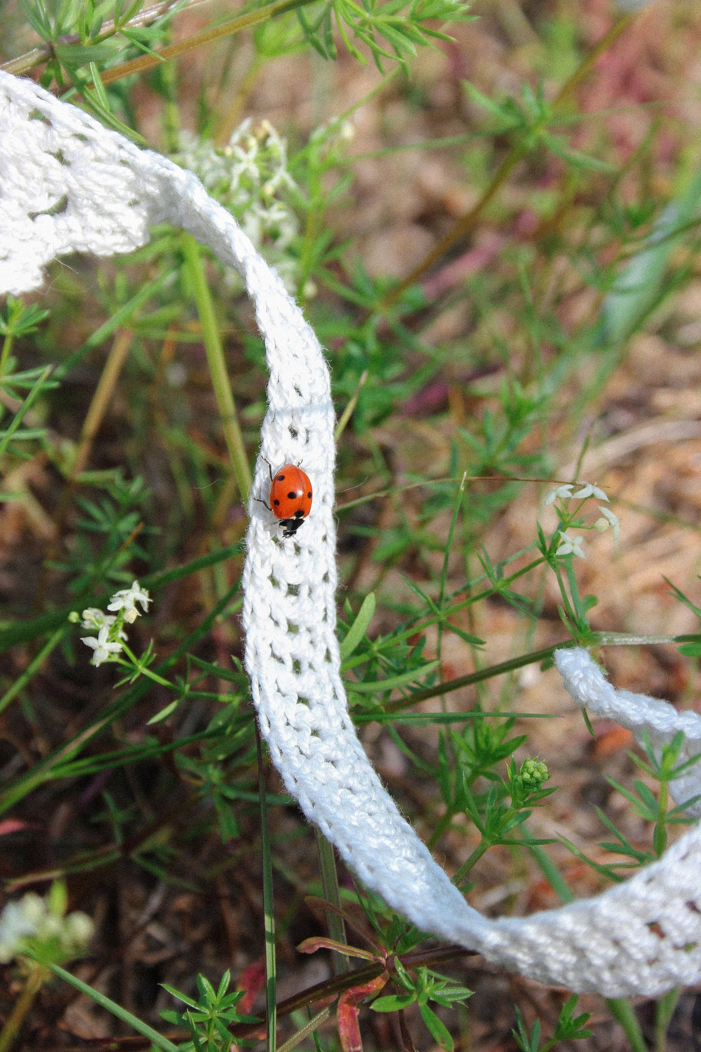 Crochet Mesh Headscarf in White
