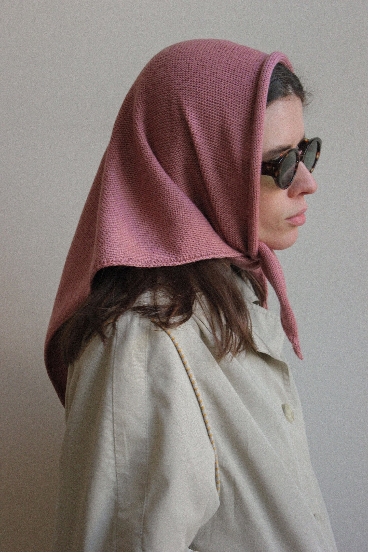 Handcrafted headscarf in Powder Pink