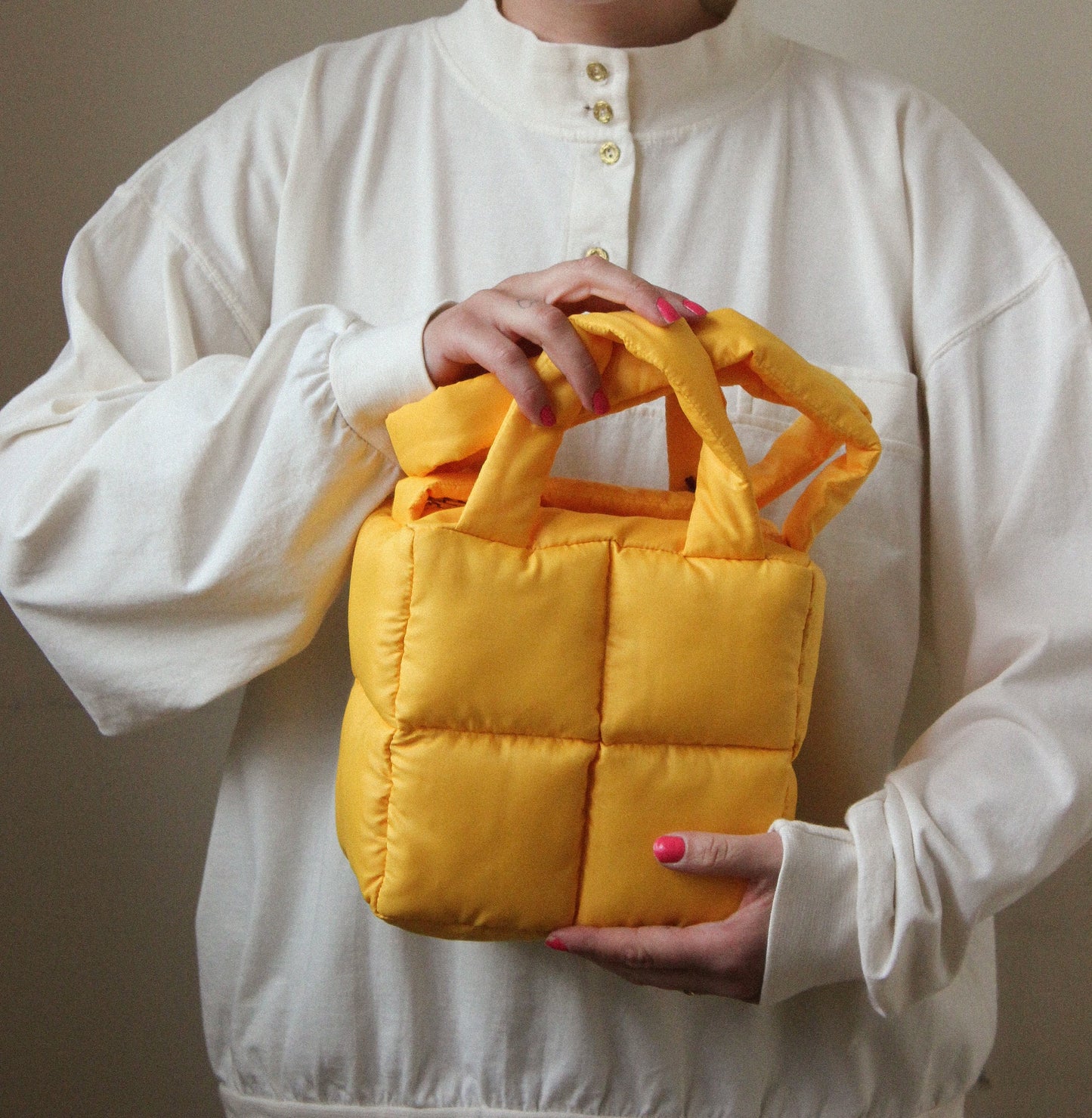 Mini Pillow Puffer Essential bag in Yellow