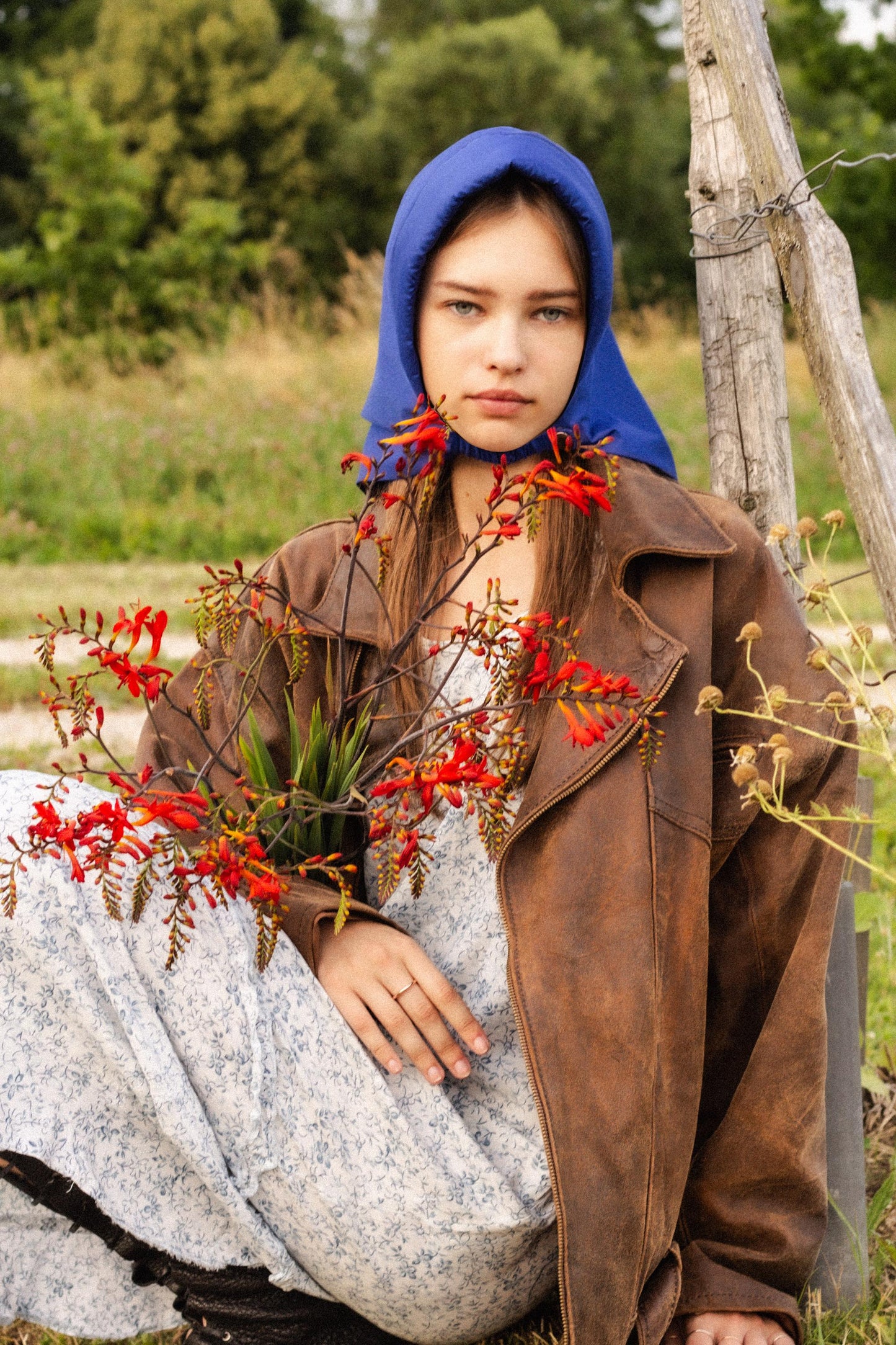 Rain Headscarf in Blue