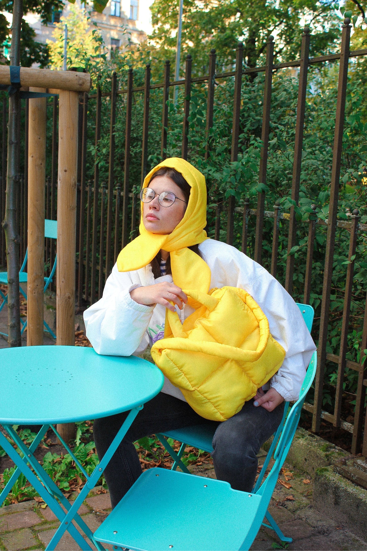 Pillow Puffer Bag in Yellow