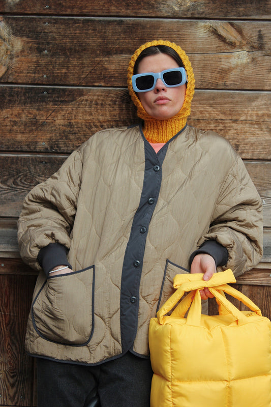Pillow Puffer Bag in Yellow
