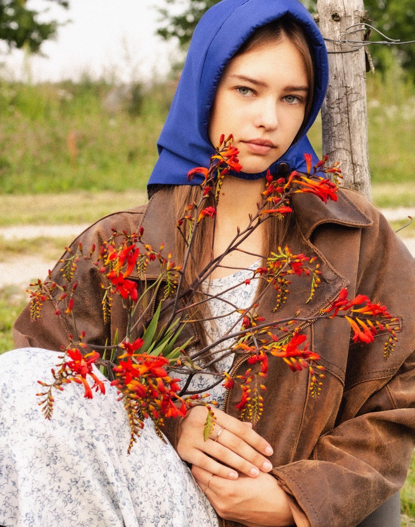 Rain Headscarf in Blue