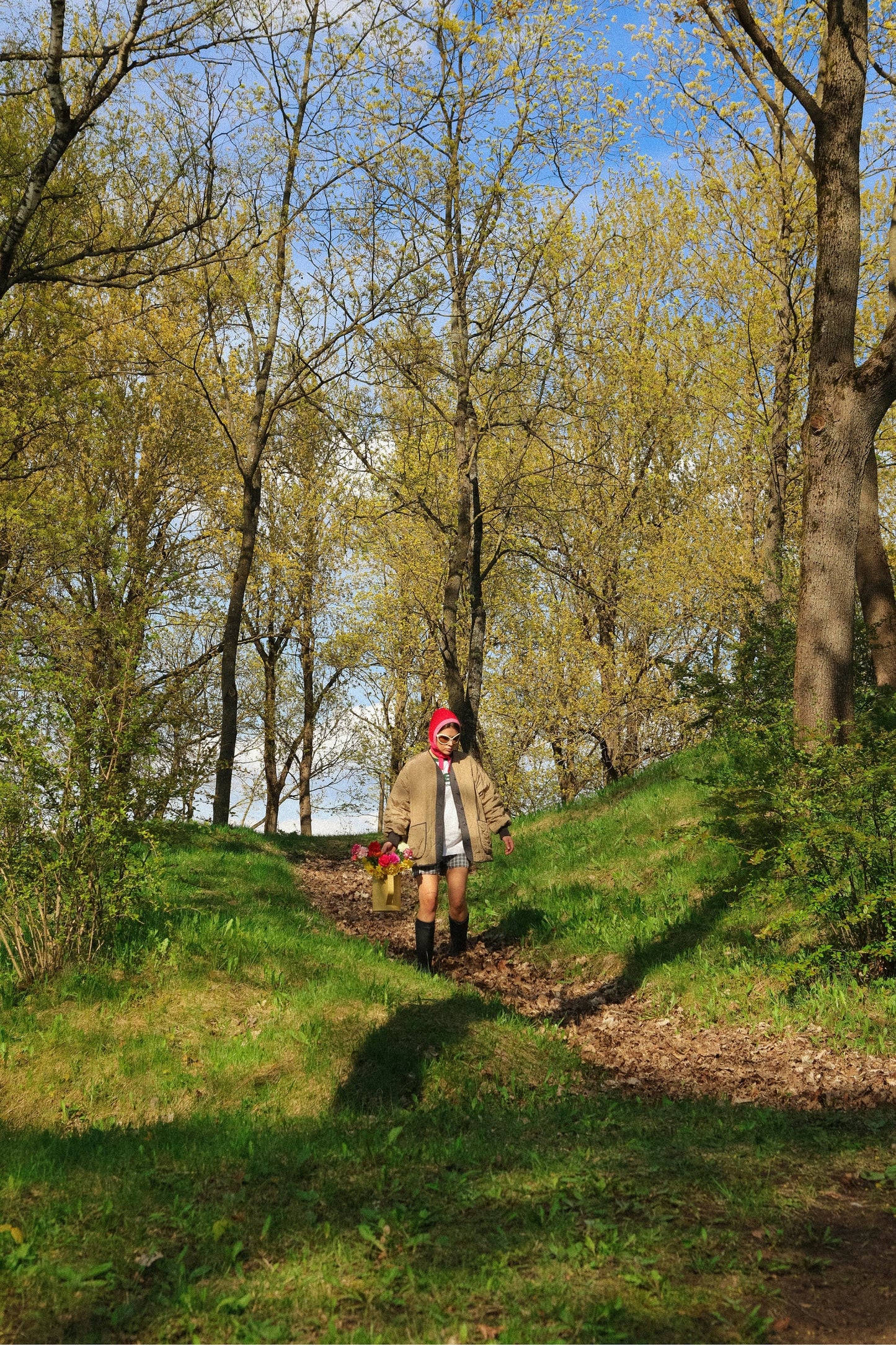 Hand - Knitted Woolen Multi Pink & Red Bow Tie Bonnet Hat