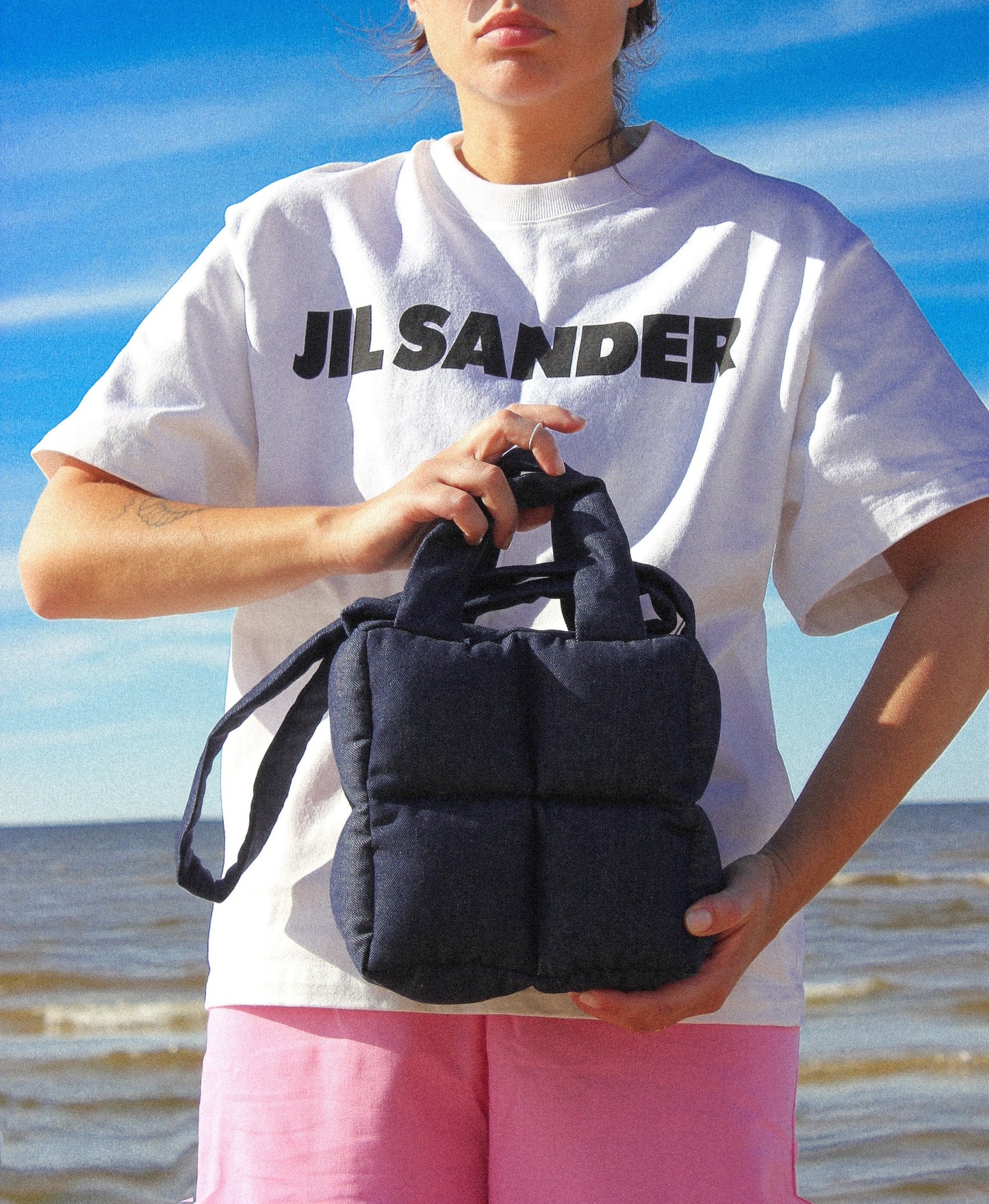 Mini Pillow Puffer Raw Denim Essential bag