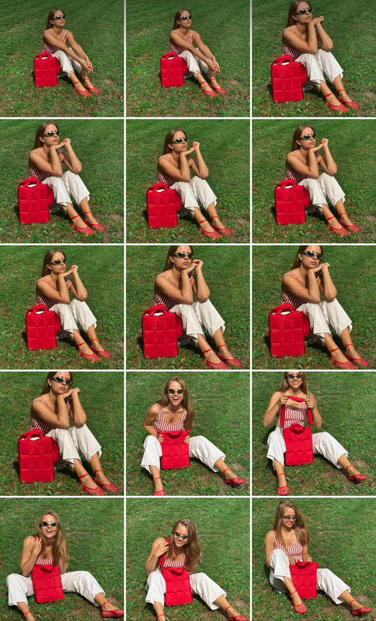 Pillow Puffer Laptop Bag in Red