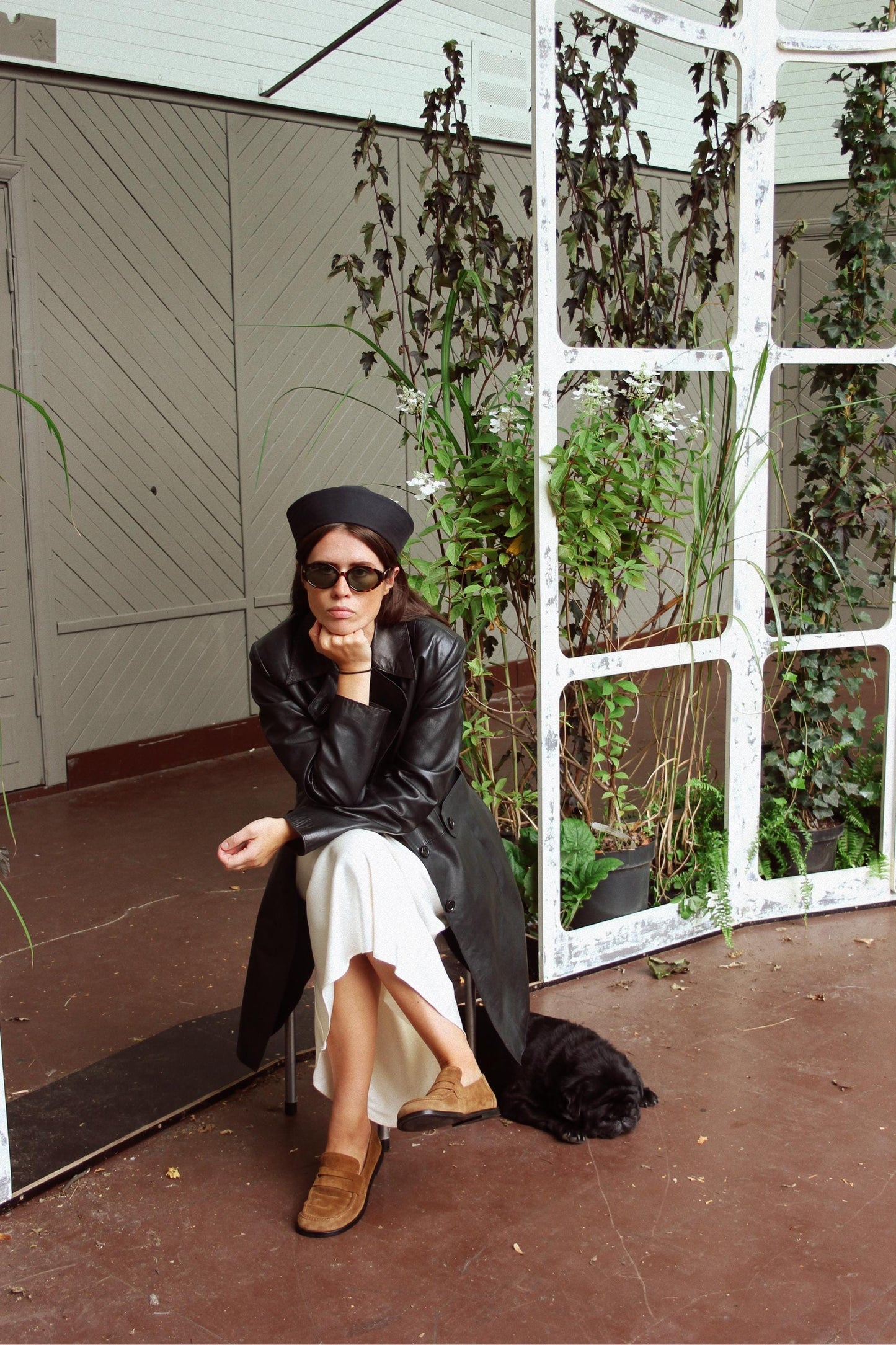 Premium Cotton Marin Pillbox  in Black