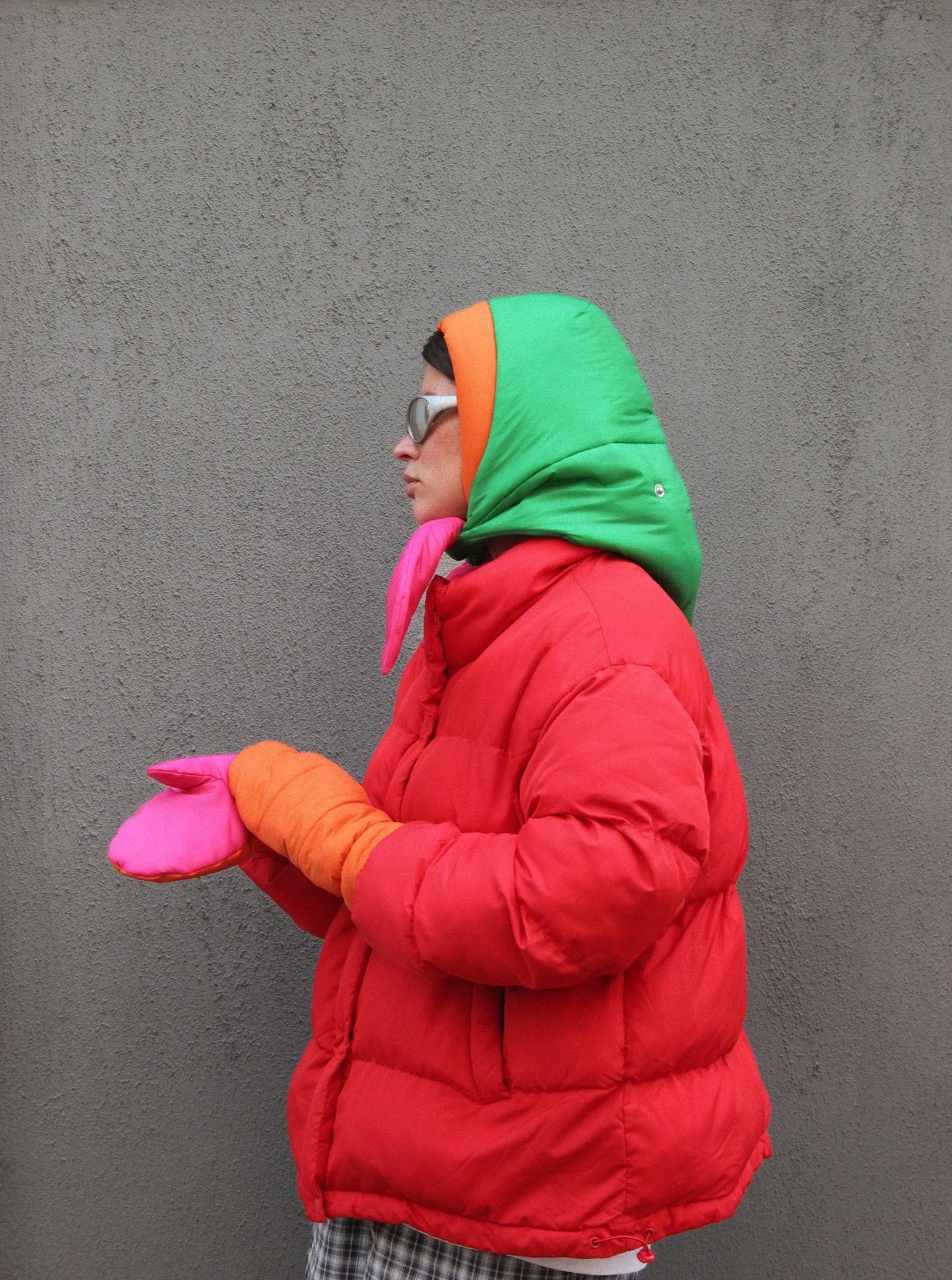 Pillow Headscarf - Balaclava in Multi Green