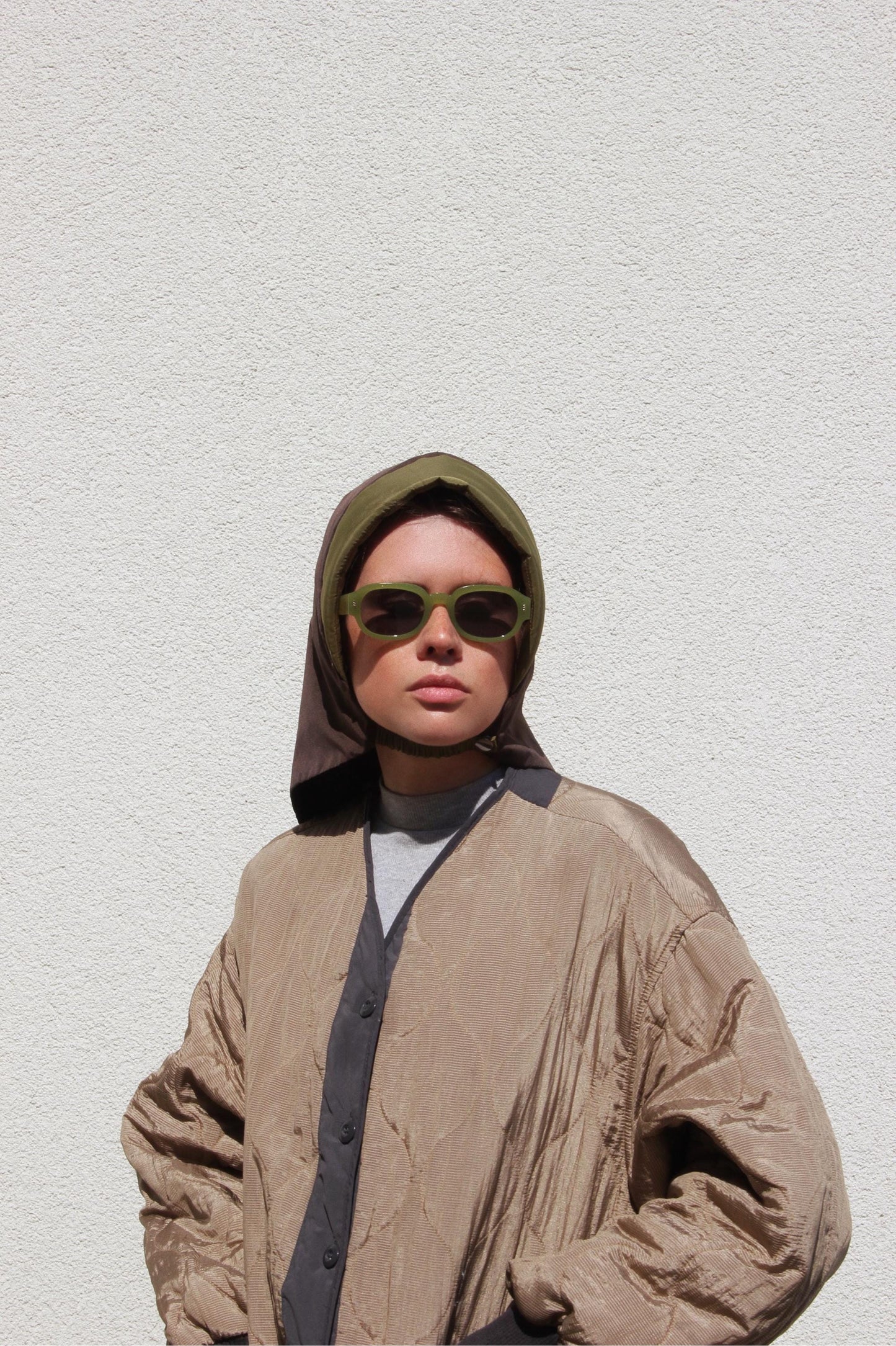 Rain Headscarf in Khaki & Brown