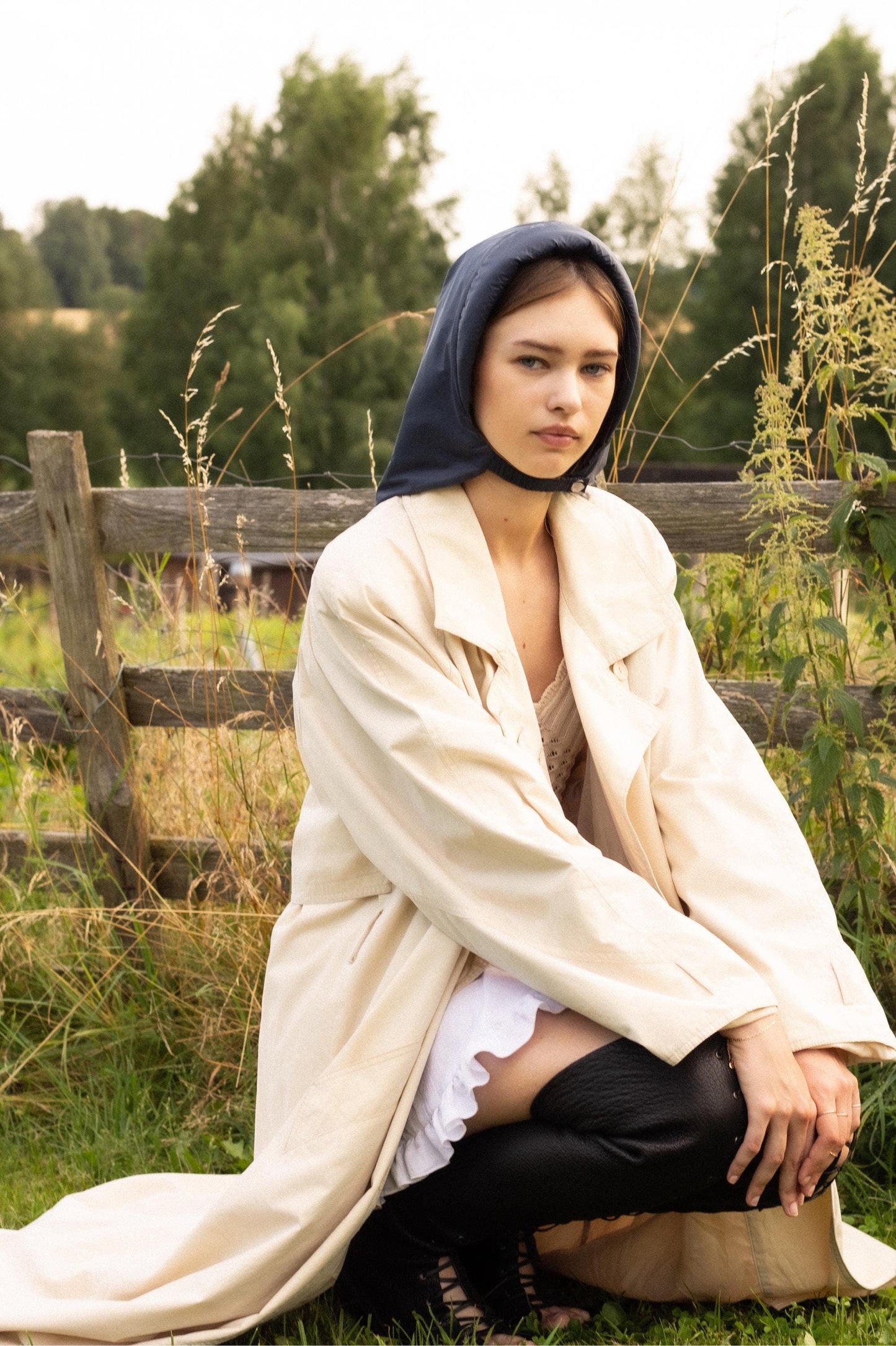 Rain Headscarf  in Navy