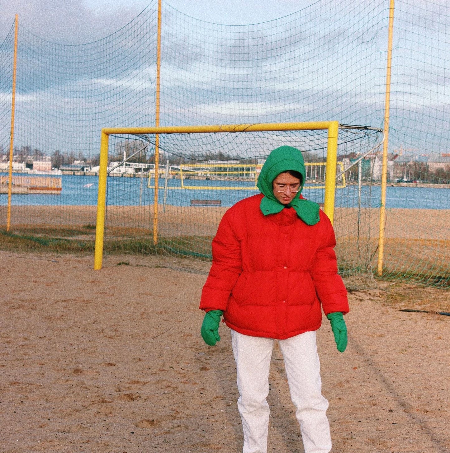 Pillow Puffer Headscarf - Balaclava in Green