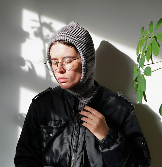 Merino Wool Balaclava in Grey