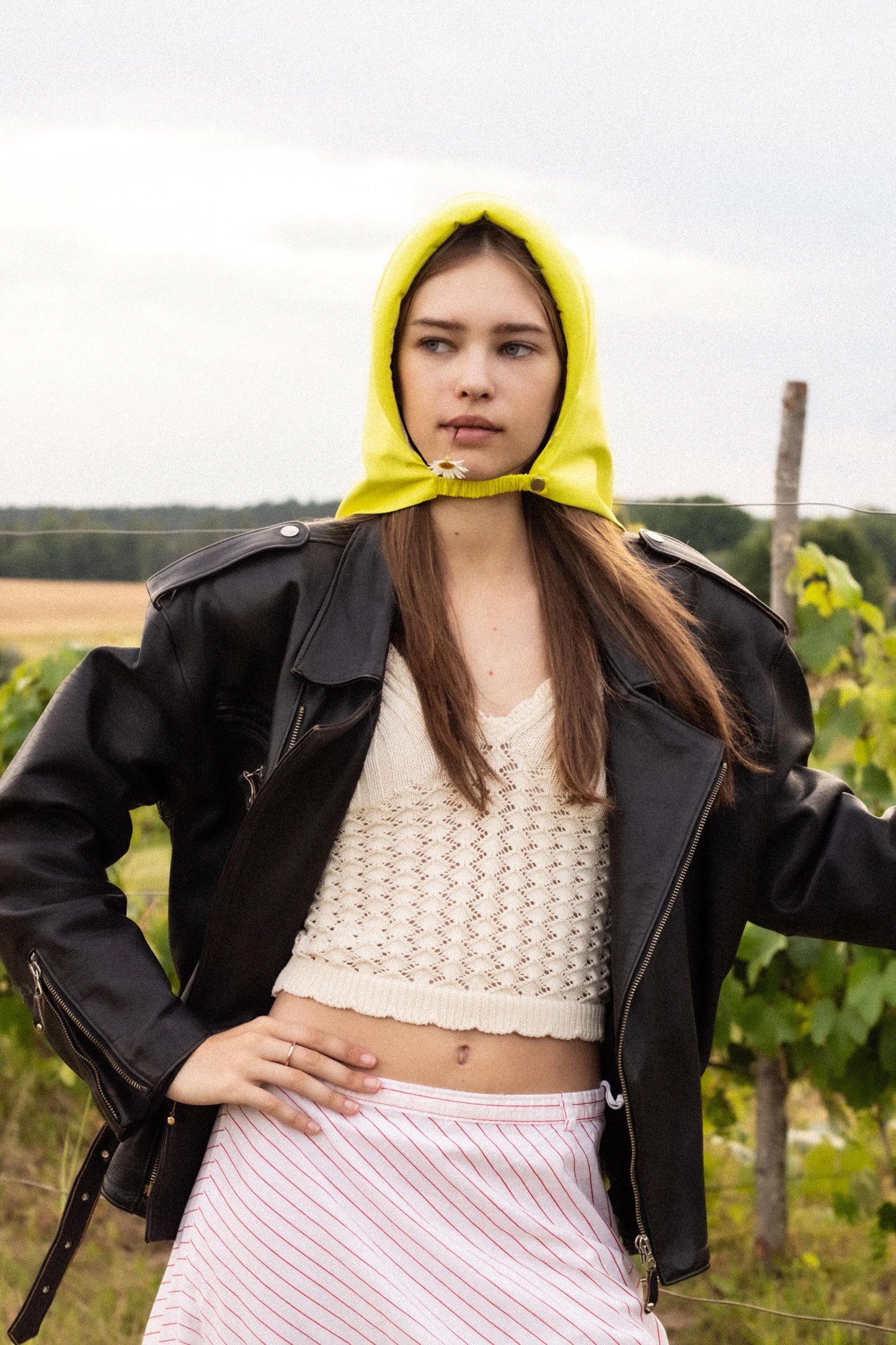 Rain Headscarf  in Neon Yellow