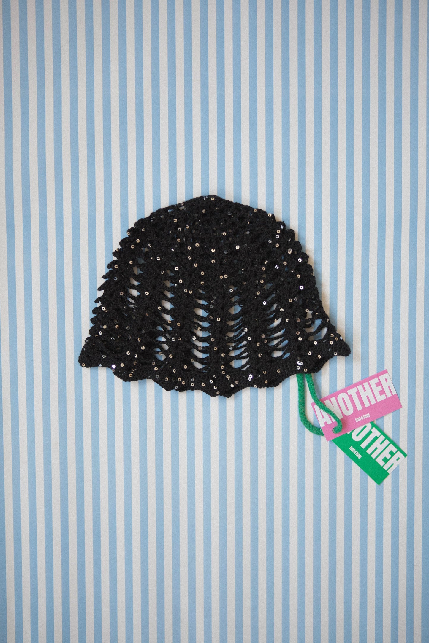 Crochet Premium Cotton Mesh Knitted Hat in Black with sequins , skull hat,retro hat,crochet hat,summer hat,crochet beanie