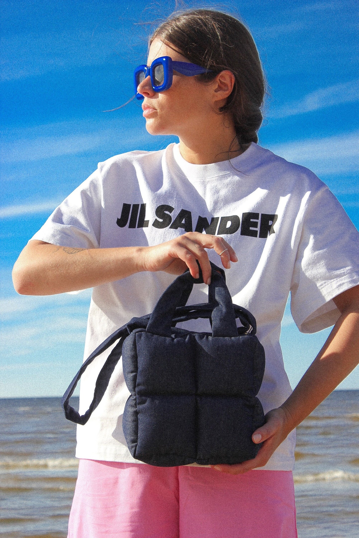 Mini Pillow Puffer Raw Denim Essential bag