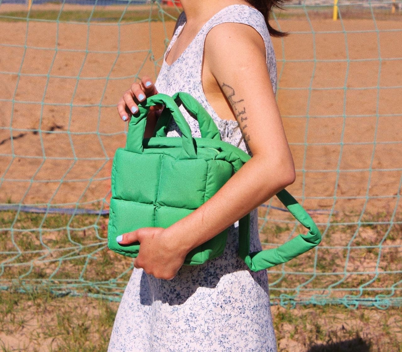 Pillow Puffer Bag in Green