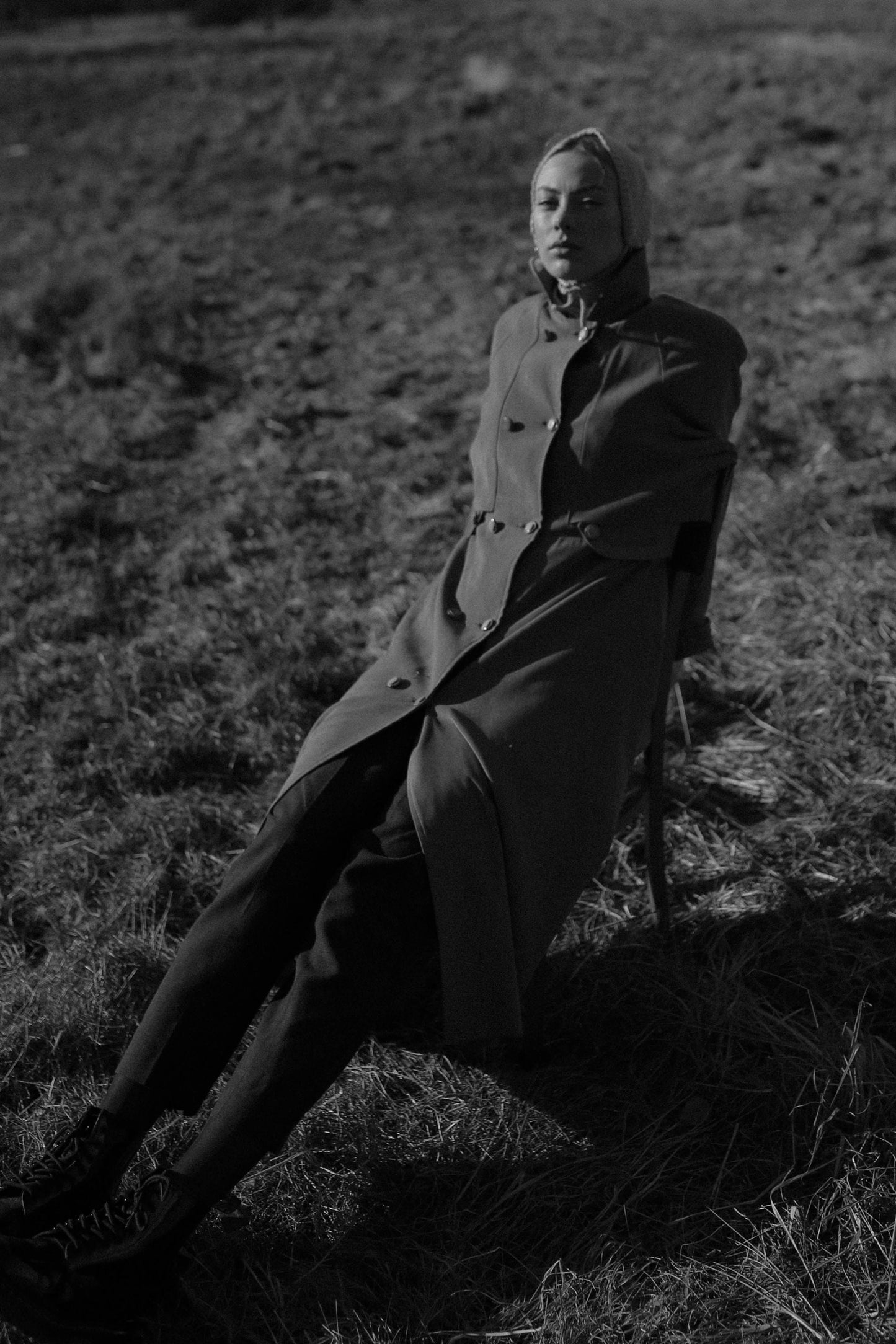 Handknitted Adult Bow Tie Bonnet in Beige