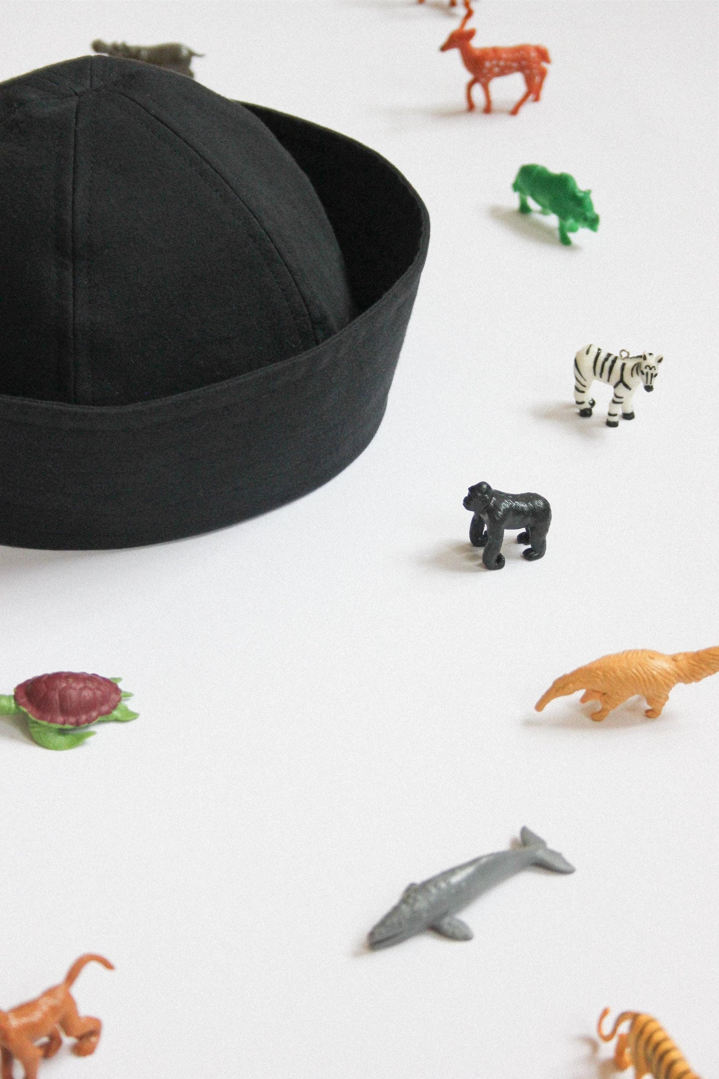 Premium Cotton Marin Pillbox  in Black