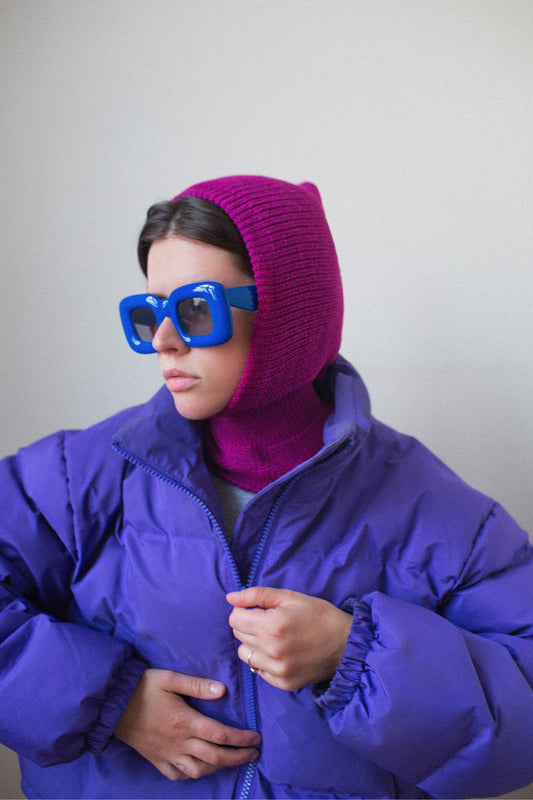 Merino Wool Balaclava in Crimson