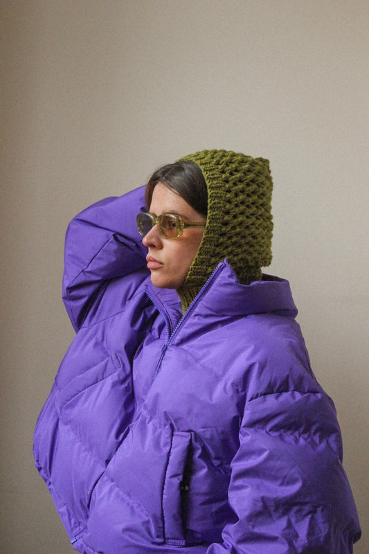 Demi - season balaclava hat in khaki green; mango socky balaclava knit beanie,knit helmet,knit hat,crochet balaclava