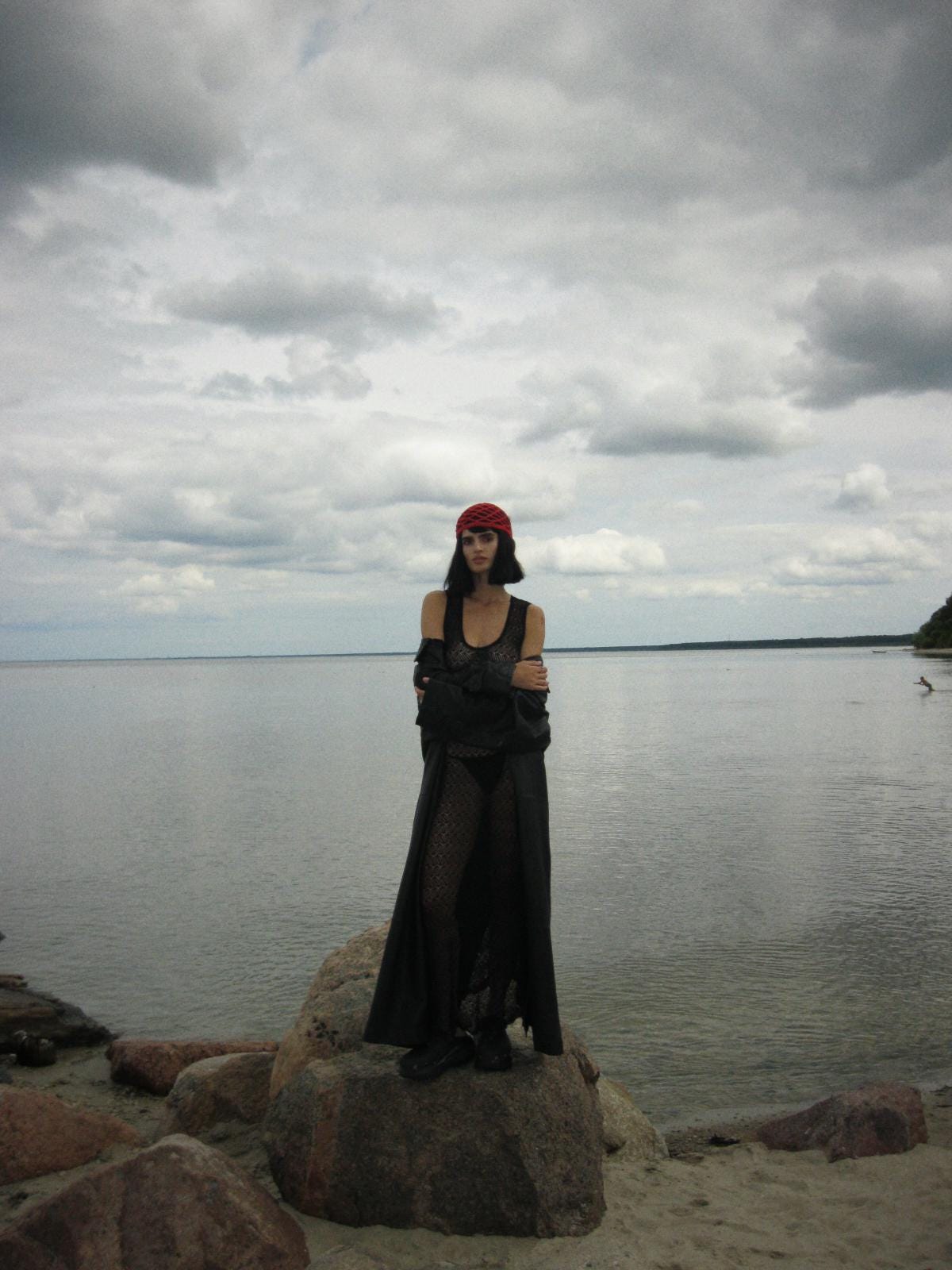 Premium Cotton Crochet Big Mesh Knitted Hat in Red