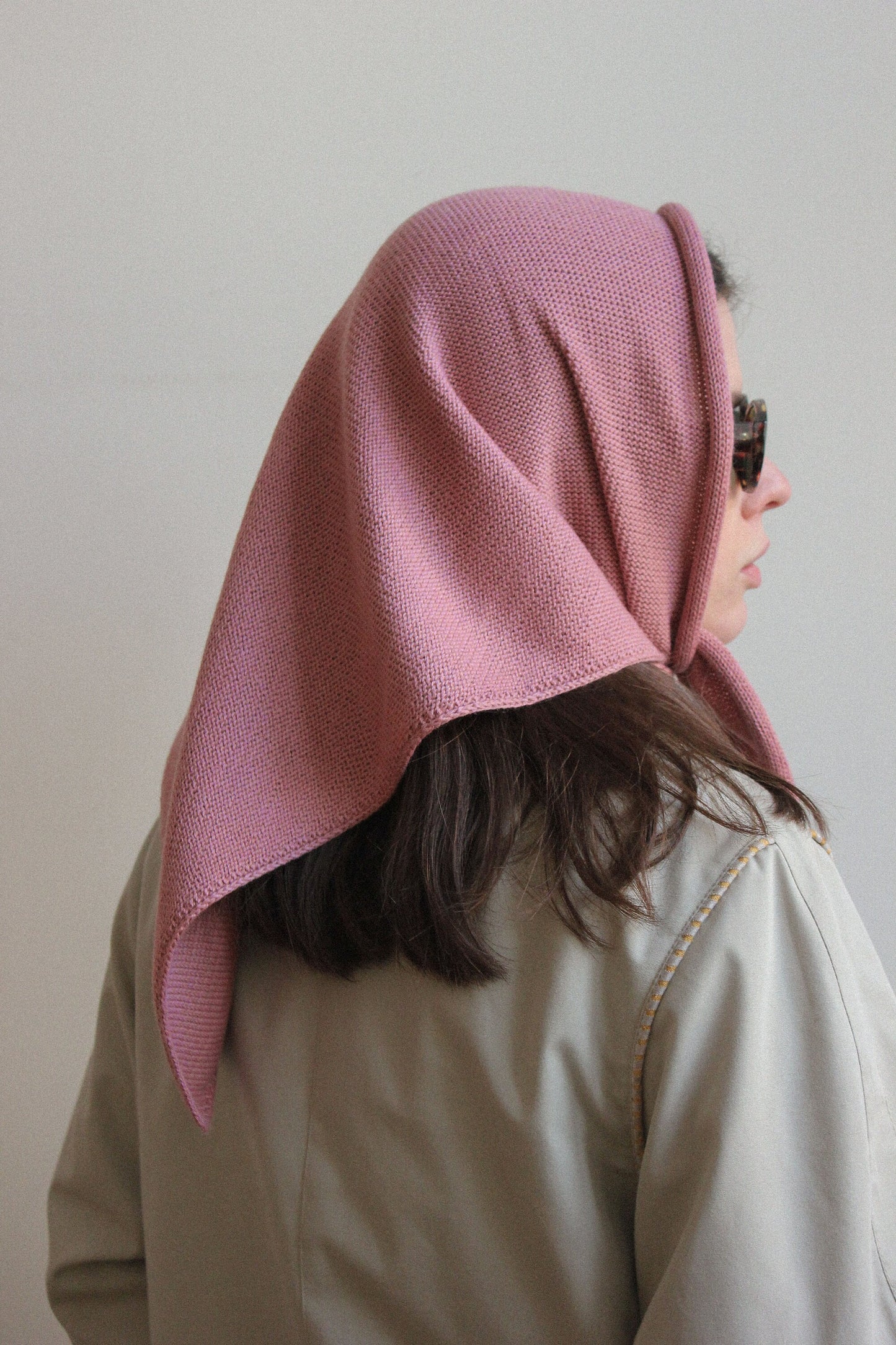 Handcrafted headscarf in Powder Pink