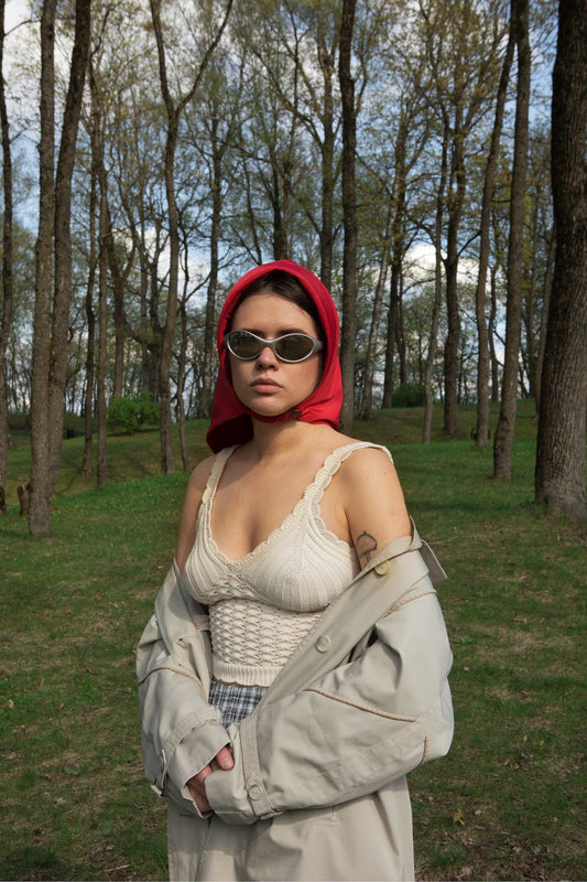 Rain Waterproof Headscarf in Red