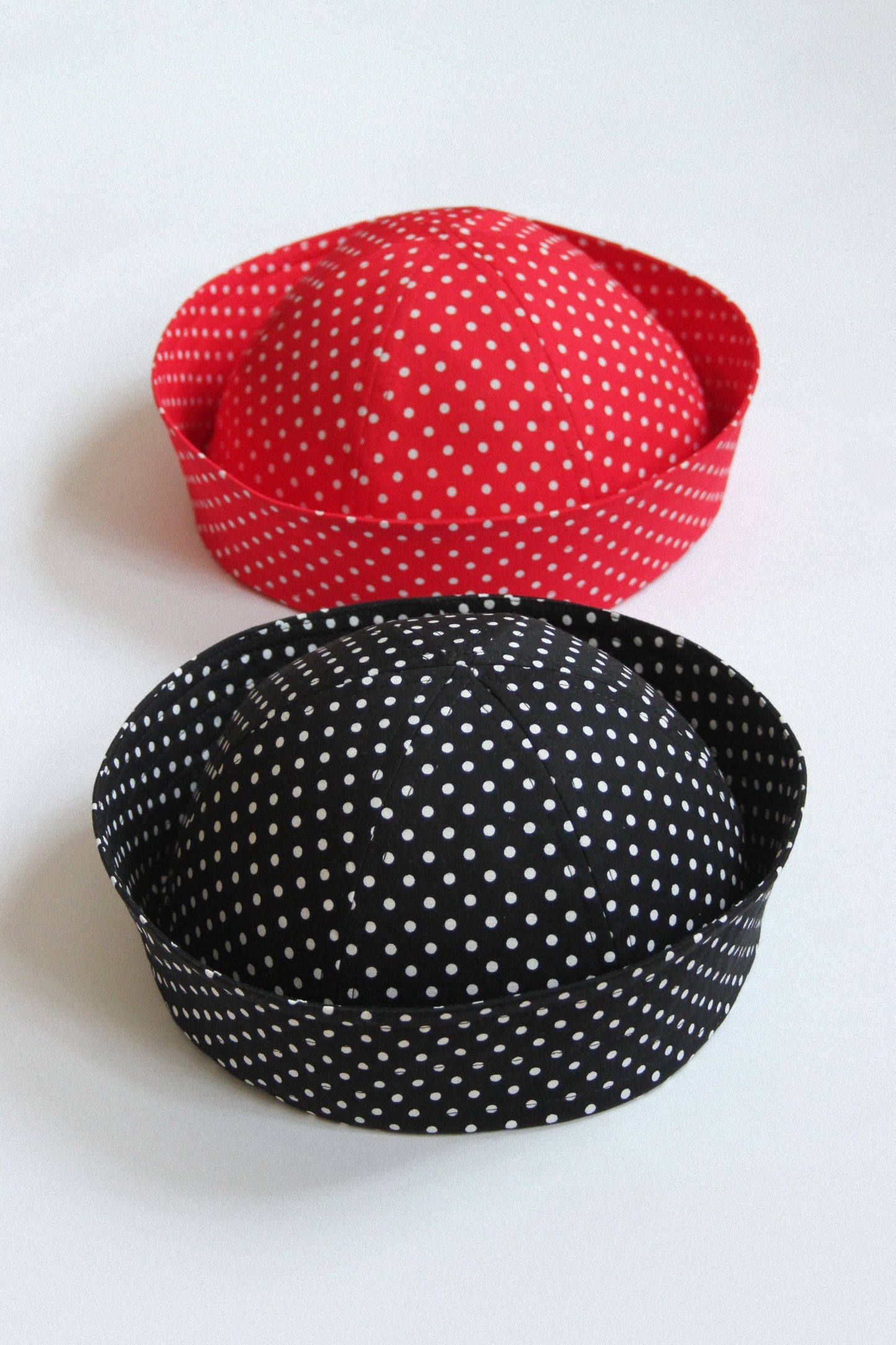 Polka Dot Marine Pillbox in Red