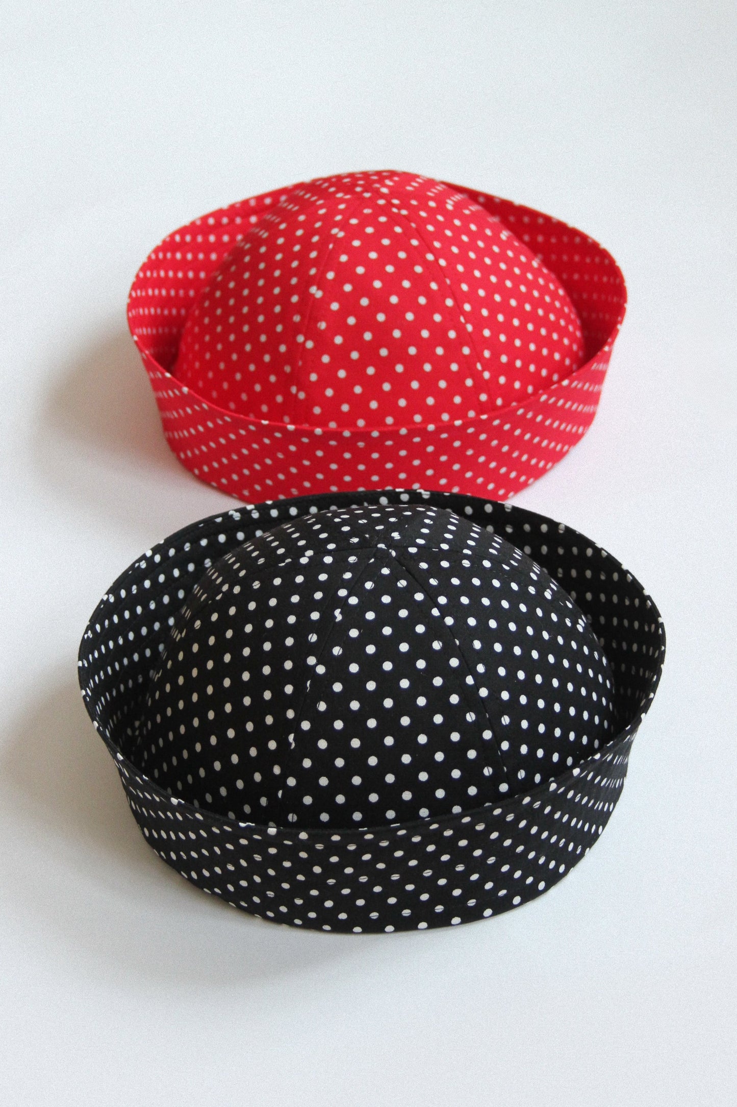 Polka Dot Marine Pillbox in Black